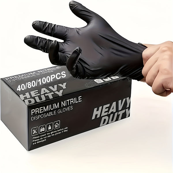Guantes Desechables de Nitrilo negro Resistentes 10/30/50 Unidades