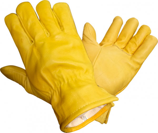 Guante Cuero Amarillo F/franela-M